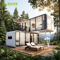 Cabane Apple futuriste avec mobilier de luxe pour suite d'hôtel boutique et maison capsule spatiale préfabriquée moderne pour le tourisme