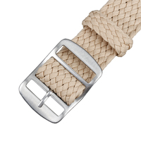 Bracelet de montre en nylon Perlon d'usine 18mm 20mm Bracelets de montre beiges avec bracelet à boucle en nylon tissé Bracelets Perlon