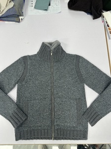 <strong>Men's</strong> Luxury Design Full Zip <strong>Cardigan</strong> <strong>with</strong> Fur Collar and <strong>Pockets</strong> Knitted Thin Autumn/Winter ODM Supply Patterned Letter - Product Image 5