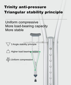 Directo al por mayor de los fabricantes engrosado antideslizante aleación de aluminio ajustable palo de elevación axilas muletas - Product Image 5