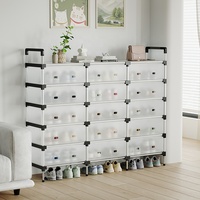 Étagère à chaussures spacieuse en métal à 3 rangées et 6 niveaux pouvant contenir de 35 à 42 paires, idéale pour le rangement de l'entrée et de la chambre à coucher.