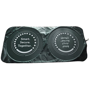 Parasol Personalizado para Coche, Cubierta Plegable para Parabrisas, Revestimiento Plateado 190T, Doble Círculo, Bloqueador Solar - Product Image 1