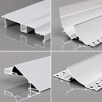 Profilé en aluminium encastré pour éclairage LED rétroéclairé, idéal pour l'éclairage architectural sans intermèches, la conception intérieure et les applications de plafonds encastrés.