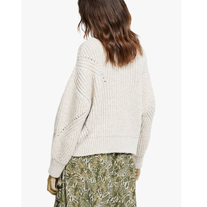 Suéter Feminino de Inverno Casual Oversize em Algodão e Cashmere com Ombro Caído Estilo Coreano - Product Image 2