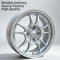Rines FLowtone Wheels HR ET35 Nuevos de 15 Pulgadas 4x100 para Auto, Rines de Aluminio de Cinco Radios para Honda Civic, Fit, Toyota Corolla, Vios, Yaris