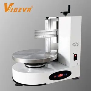 Vigevr oem automatic round birthday making cake cream frosting icing coating scraper spreader spreading smoothing machine