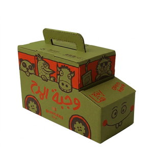 Caja de Cartón Reciclable, Impermeable, de Papel Kraft Gris Mate, con Base de Hebilla y Asa, para Empaque de Leche Infantil - Product Image 3