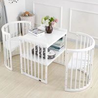 Lit de Bébé Ovale Blanc avec Canapé et Table d'Apprentissage, Lit de Jeu pour Enfants pour Chambre à Coucher ou Usage Hospitalier