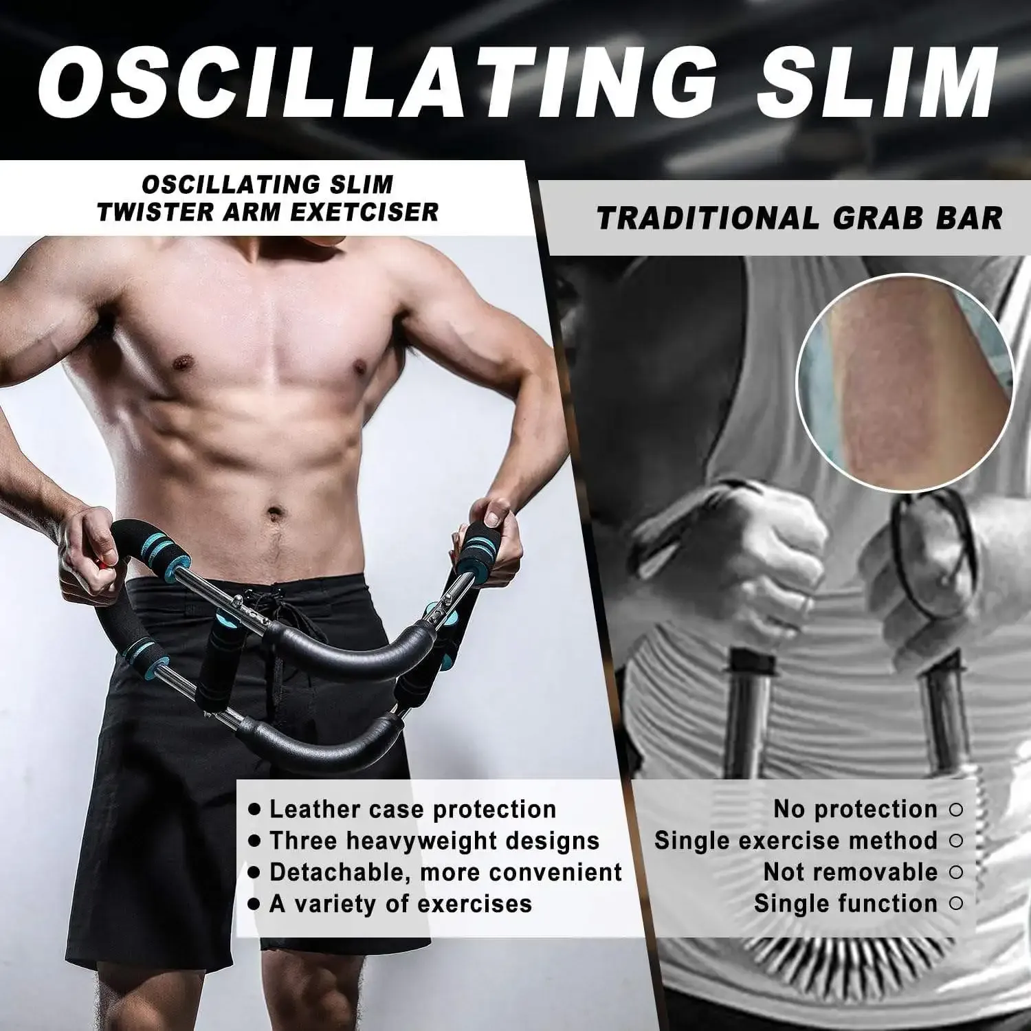 Extenseur De Poitrine COM-FOUR Sport – 5 Résistances Réglables, Compact, Pour Musculation Maison, Dos, Bras, épaules