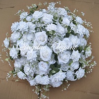EG-WD193 Fleur Artificielle Rose en Soie pour Décoration de Fiançailles, Meilleures Ventes, Boule de Fleurs Blanches de 50 cm pour Centres de Table de Mariage