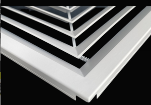 HVAC ตัวกระจายอากาศอลูมิเนียมทรงสี่เหลี่ยมใบมีดโค้งกรอบใหญ่สวยงาม - Product Image 2