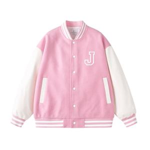 Veste universitaire pour homme en molleton de laine épaisse, style vintage preppy, avec patchwork de lettres et manches contrastantes, personnalisable en gros - Product Image 2