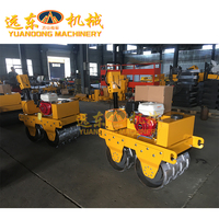 Chine Mini promenade derrière rouleau de route vibratoire main piéton asphalte 330kg tambour unique compacteur à rouleaux à roue unique