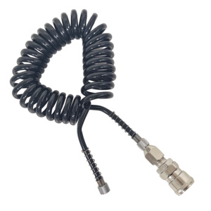 Manguera Neumática de PU Negra de 96.5 Pulgadas, Flexible, en Espiral, con Conexiones para Reparación Automotriz, Rosca NPT - Product Image 4