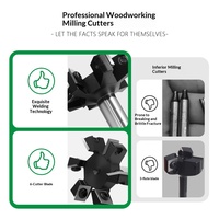Fresa para ranuras en T de 6 cuchillas con vástago de 1/2 pulgada, de alta calidad, tipo inserto, para router de spoilboard