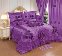 Ensemble de literie de luxe de style américain, 10 pièces, ensemble de couette de mariage, ensemble de couette de mariage taille king avec rideaux assortis
