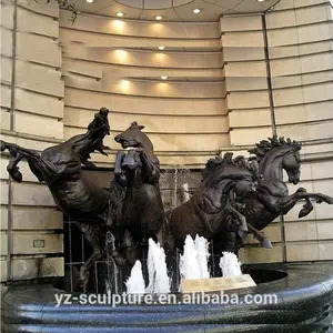 Escultura de estatua de bronce para jardín, escultura de estatua de caballo antiguo de tamaño real de Latón para Decoración al aire libre