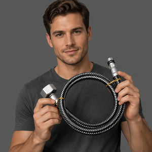 <span class=keywords><strong>Tuyau</strong></span> flexible tressé en acier inoxydable personnalisé HONGKE avec tube intérieur en <span class=keywords><strong>PVC</strong></span> pour <span class=keywords><strong>raccord</strong></span> de robinet d'eau et accessoires de connexion de robinet de salle de bain - Product Image 6