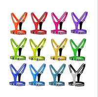 Gilet de sécurité LED OEM haute visibilité, vert fluorescent, rechargeable par USB, léger, 3 modes, pour course nocturne, avec sac banane intégré