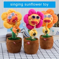 Nouveau design, jouet musical en peluche super doux, tournesol chantant et dansant, avec rembourrage en coton PP pour les enfants, anniversaire