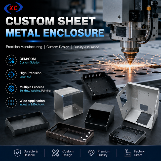 OEM ODM Custom Sheet Metal Fabrication Stainless Steel Aluminium Laser Cut Welding Enclosures