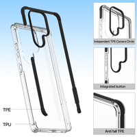 Soonleader Vente en gros Coque de protection transparente rose en TPU antichoc anti-jaunissement pour téléphone portable S25