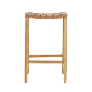 Taburete de Bar Moderno de Madera con Asiento Tejido, Diseño Escandinavo, Estable, para Barra de Cocina o Isla, Mueble para el Hogar - Product Image 6