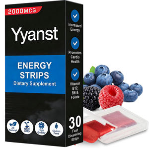 Suplemento Dietético Vegano Sin Gluten con Vitamina B12 para Adultos, OEM/ODM, para el Control de Energía y la Salud Inmunológica, Tiras Orales de Disolución Rápida - Product Image 1