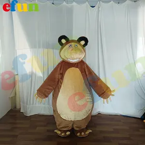 Efun最小起订量1 pc定制棕色玛莎熊吉祥物服装可爱卡通动物人物待售