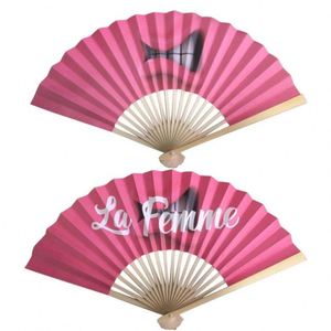 2Sides Custom Printing Fabric Foldable Hand Held Fan Bamboo Fan - Product Image 6