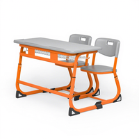 Meubles de classe scolaire, usine certifiée ISO, ensemble de bureau et chaise double ergonomique réglable et robuste pour salle de classe