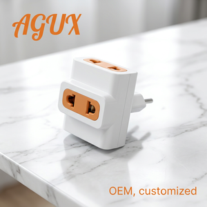 AGUX 1363BS תקע המרת נסיעות בריטי סטנדרטי עם מתג בגודל קטן IP11 13A 250V שקע חשמל - Product Image 1
