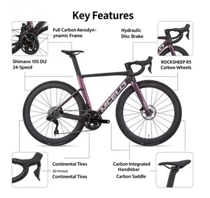 Bicicleta de <span class=keywords><strong>Carretera</strong></span> de <span class=keywords><strong>Carbono</strong></span> Original Completa, Suspensión Total, Manillar de <span class=keywords><strong>Carbono</strong></span> Integrado, Sillín de <span class=keywords><strong>Carbono</strong></span> Impreso en 3D, Grupo Shimano, Deportiva - Product Image 2
