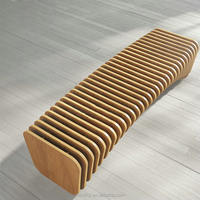 Banc en bois massif Architech de designer moderne Sculpture de meubles paramétriques pour parcs extérieurs Patios Jardins Écoles