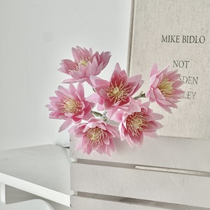 Factory Supply 6 Heads <b>Artificial</b> Edelweiss Snow Lily Branch Multi Color Faux <b>Stem</b> for Interior Wedding Floral Decor - Product Image 6