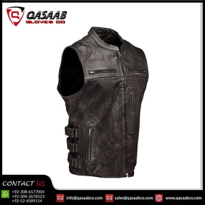 Men Ladies Sleeveless Motorcycle <b>Black</b> Pu-<b>Leather</b> Sleeveless Hip-Hop Biker Vintage-Casual Waistcoats With Adjustable Lace-Up - Product Image 3