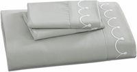 Ensemble de draps en microfibre brodés Vitotex, 4 pièces, poche profonde de 12 pouces, quatre tailles, noir nœud, blanc pivoine, gris coquille