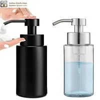 Flacon en verre 300ml 350ml Forme cylindrique Distributeur de savon liquide mousse Pompe Emballage