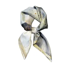 Écharpe en soie véritable de luxe de haute qualité 70*70cm, foulards carrés, cadeaux haut de gamme pour femmes YKH0010 - Product Image 6