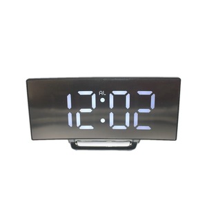 Led <b>Mirror</b> <b>Clock</b> Rectangular Glass Display Silent Alarm Electronic Desk <b>Clock</b> 6507 - Product Image 2