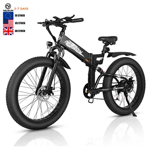 Varun-bicicleta elétrica dobrável com suspensão total, pneu gordo de 26 polegadas, 48V, 500W, bateria integrada, estoque nos EUA, entrega direta