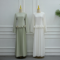 Nouvelle Robe Islamique 2026 pour Femmes Musulmanes, Robe Longue de Luxe à Taille Cintrée avec Décor Floral 3D, Robe Modeste Tendance pour Femmes Musulmanes