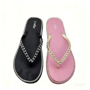 Women's Dressy Pink <b>Flip</b> <b>Flops</b> Rhinestone Jeweled Straps Bling Thong Sandals Spring Summer Wedding Beach Party Evening Fashion - Product Image 5