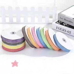 Ruban en cuir en gros d'usine 10m/rouleau, ruban écossais, accessoires pour cheveux DIY, ruban pour nœuds - Product Image 1