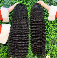 Pelucas de Cabello Humano con Ondas Profundas y Encaje Frontal HD Completo, Cabello Indio Virgen 13X4, Encaje Transparente, Cutícula Alineada, para Mujeres Negras