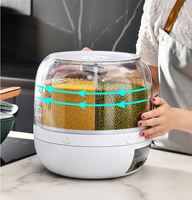 Distributeur de riz rotatif pour restaurant, conteneur de stockage en plastique pour céréales, distributeur alimentaire rotatif