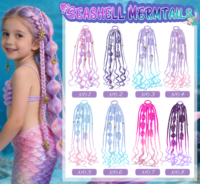 Queues de cheval sirène roses pour enfants, personnalisez divers styles de queues de cheval pour enfants avec élastique