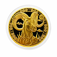 Pièce commémorative 3D en or à relief, signes du zodiaque classique grec 2026, mythologie, avec étui