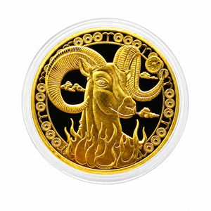 Moneta commemorativa 3D in oro a rilievo con 12 segni zodiacali classici greci 2026, mitologia, con custodia - Product Image 3