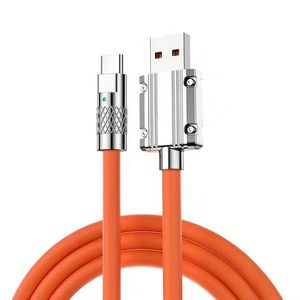 2024 High Quality Usb Micro <b>Cable</b> With Light 120w Fast Charging Zinc Alloy Luminous Silicone Data <b>Cable</b> - Product Image 3